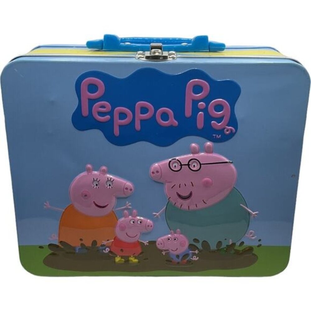 Peppa Pig Tin Lunch Box Storage Container Take Along Case